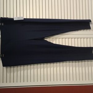 Leggings Capri Length Navy Blue Super Soft 90% Poly Blend Wide Waist Band NWT